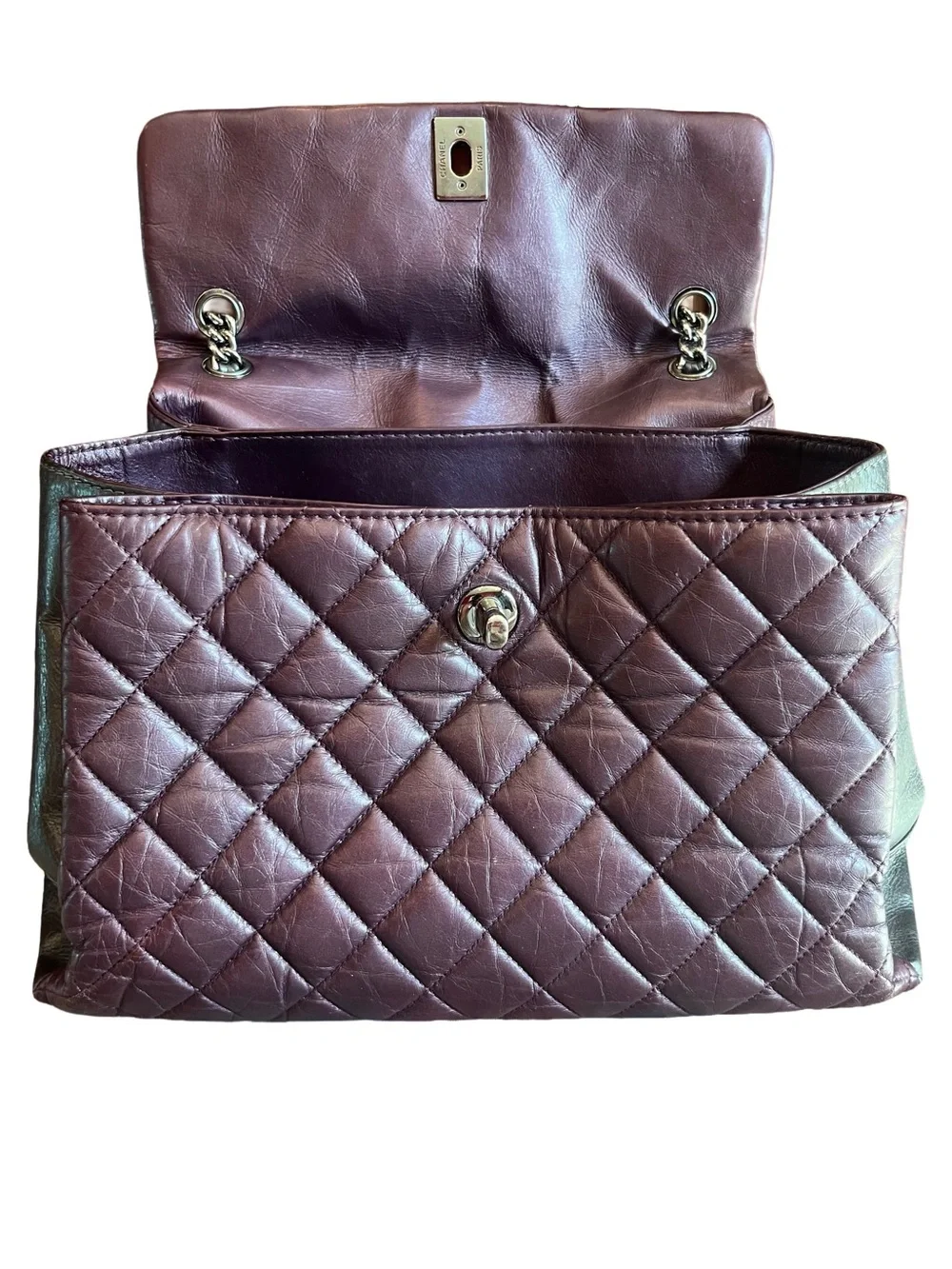 Chanel Fall 2012 Purple Lady Pearly Tote 17 Series Lambskin Karl Lagerfeld